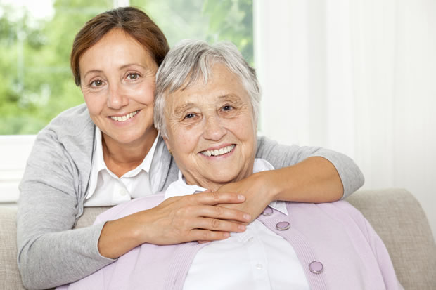 Older woman with her carer